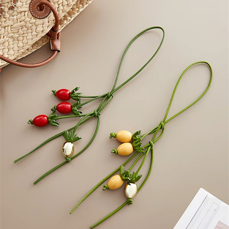 Women'S Accessories Loewe - Cowhide Acorn Tomato String Bag Charm