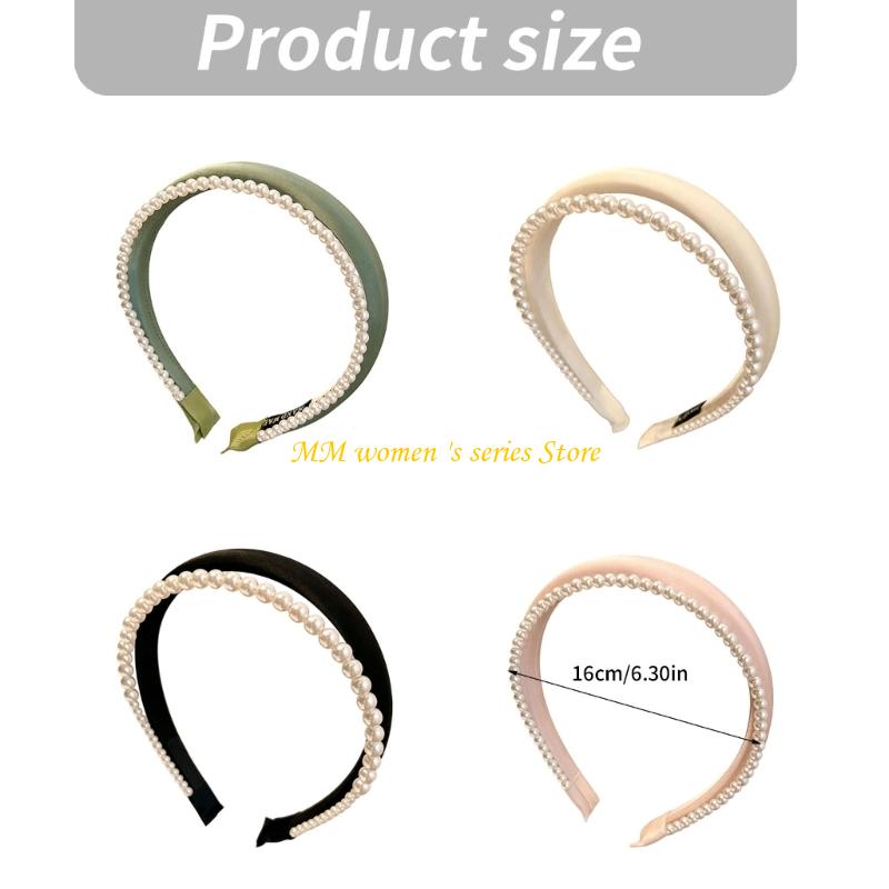 Q39C Pearls Trim Hair Headband - Women Accessories Description review and price