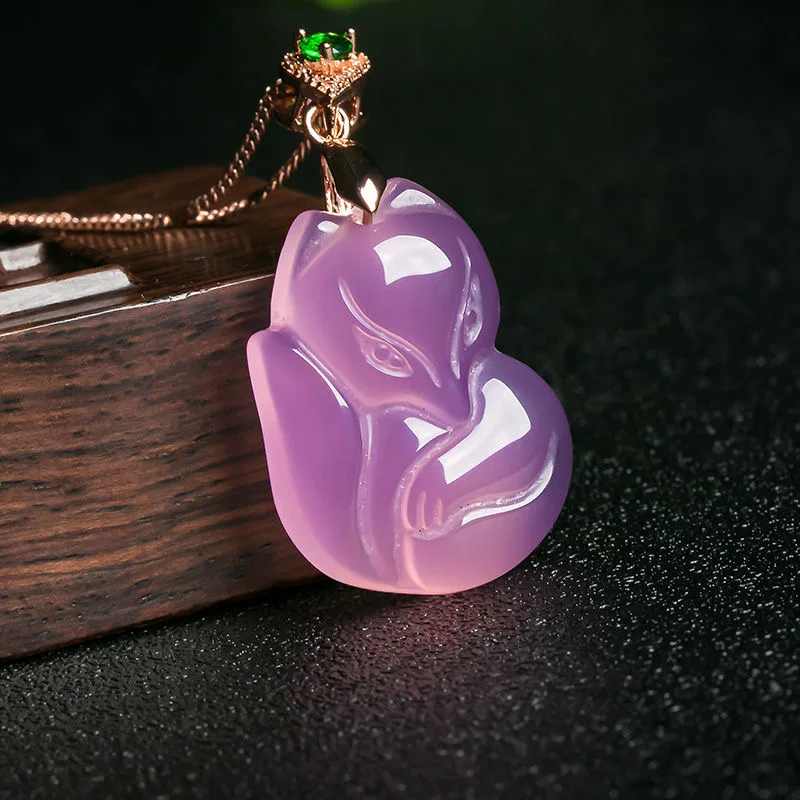 Natural Purple Agate Fox Penda - Women Accessories For Hand review and price