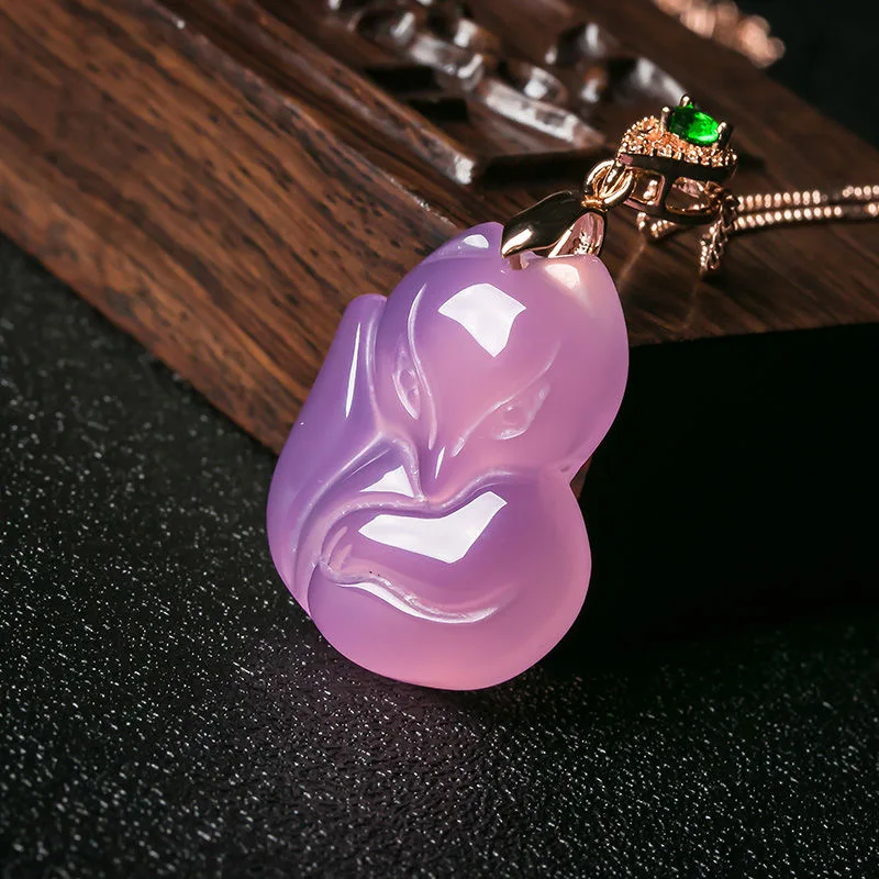 Natural Purple Agate Fox Penda - Women Accessories For Hand review and price