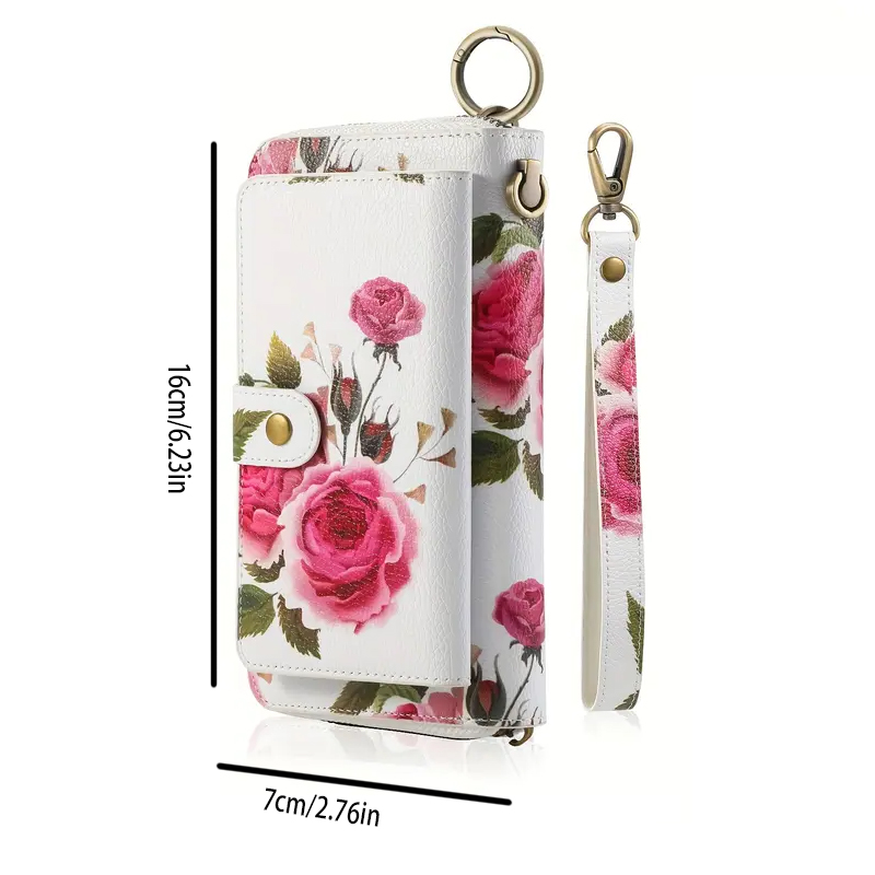 Elegant Floral PU Leather Clut - Women'S Accessories Wallet review and price