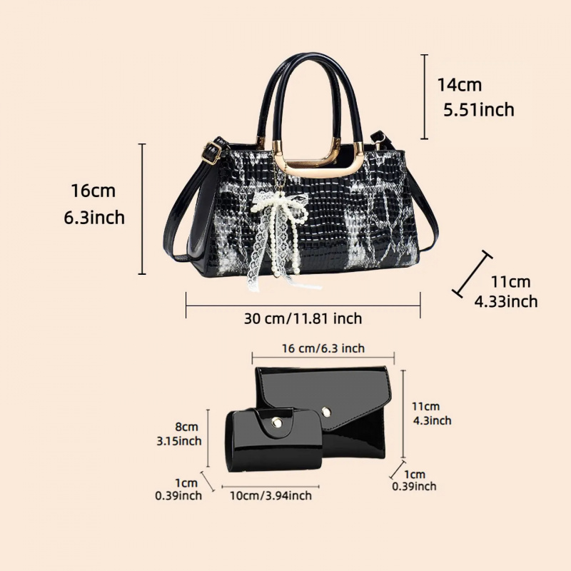 Women's Handbag Set, Crocodile - Women Accessories Bag review and price